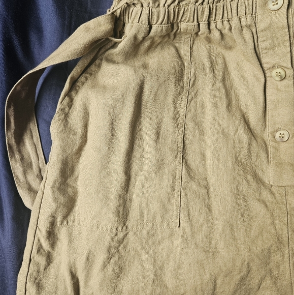 BB Dakota Olive Green Linen-Blend Short Sleeve Romper Size XL - Picture 10 of 12